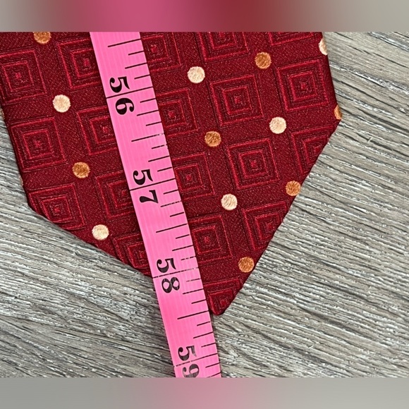 Ermenegildo Zegna Tie Red Polka Dot Classic Power 100% Silk Made in Italy - Picture 11 of 12